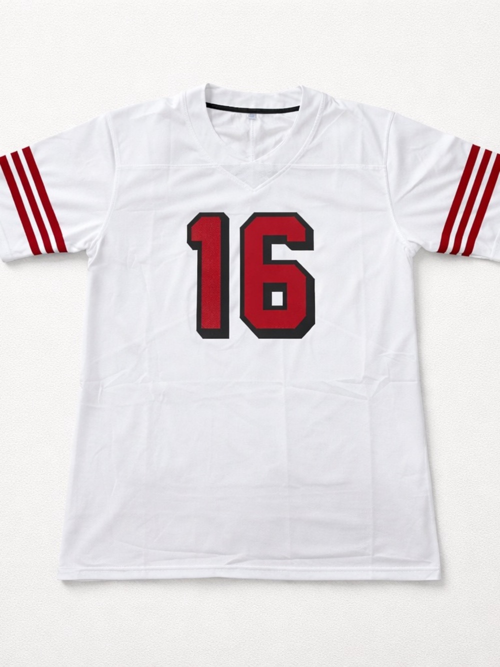 Men’s Athletic White T-Shirt with Red Number 16 Montana Size S
